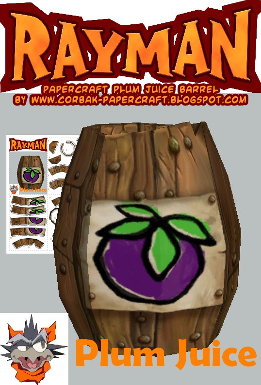 Ninjatoes Papercraft Weblog Papercraft Rayman Plum Juice Barrel | My ...