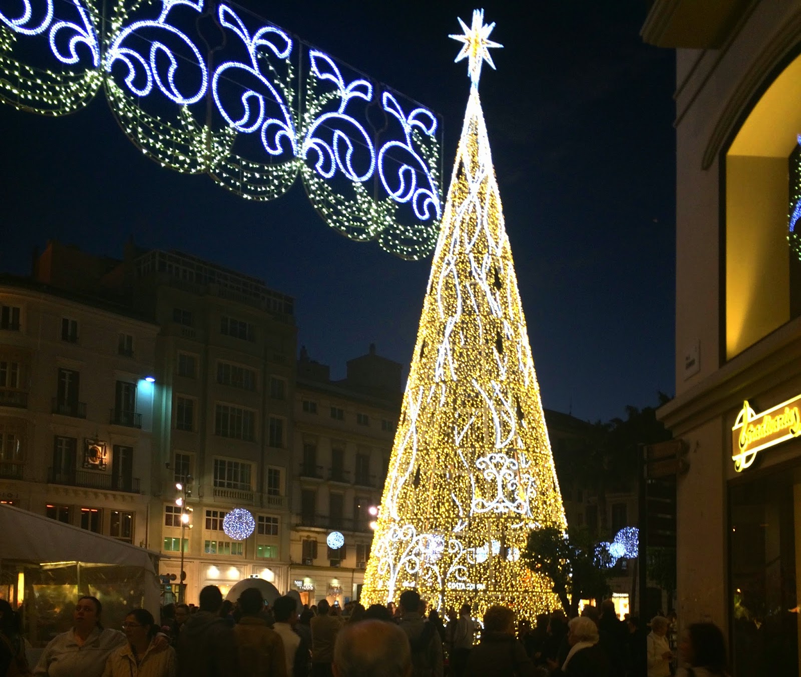 Life is Great Christmas light in Malaga