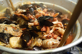 Seafood soup made in Tuscany Italy