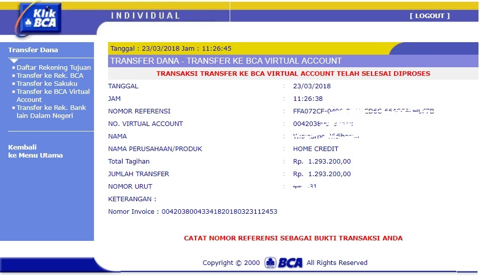 Cara Bayar Cicilan Home Credit Via Internet Banking BCA Le Petit Cara Bayar Cicilan Home Credit Via Internet Banking BCA Le Petit