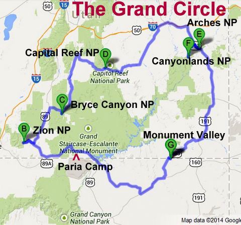 Zion National Park Scenic Drive Map