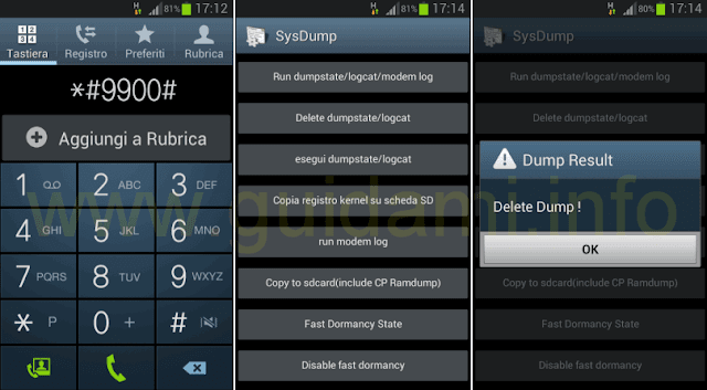 Android cancellare dumpstate logcate