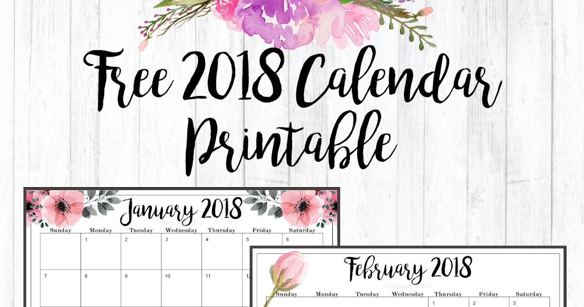 The Cozy Red Cottage: Free 2018 Calendar Printable
