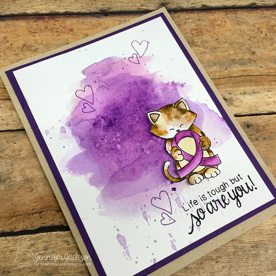 Hop to Stop - Raising Awareness for Domestic Violence | Newton's Support stamp set by Newton's Nook Designs #newtonsnook