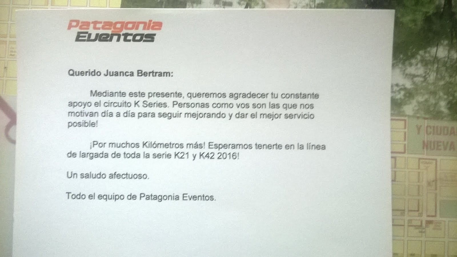 Reconocimiento de Patagonia Eventos.