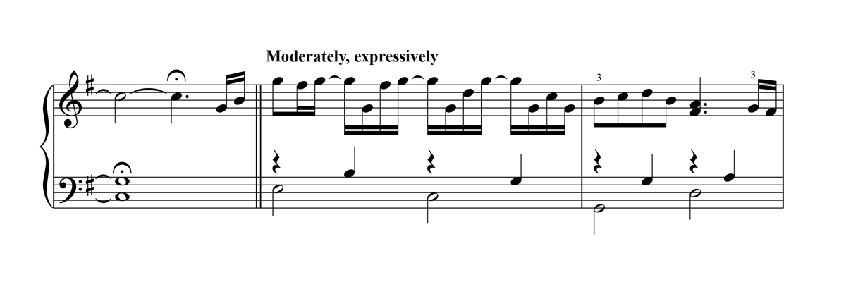 Piano Solo Sheet Music Notation Sample
