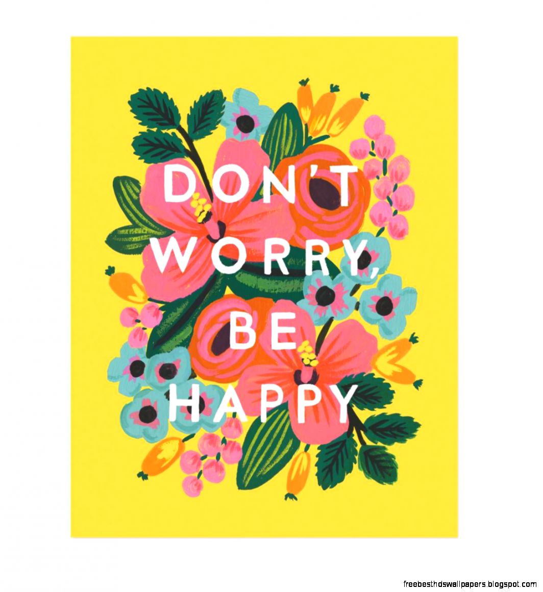 Dont Worry Be Happy Art Print by RIFLE PAPER Co  Made in USA
