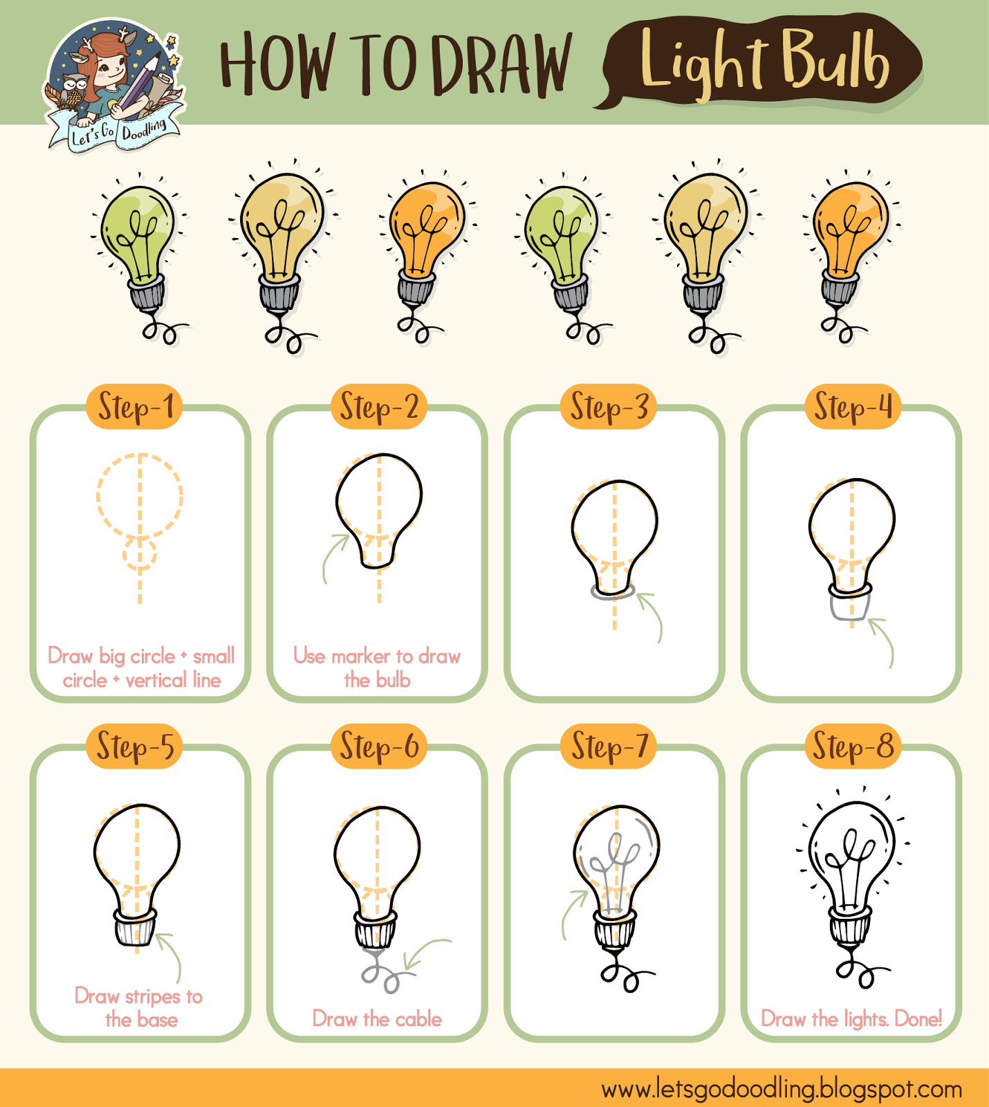 How To Draw Light Bulb Easy Step By Step Drawing Tutorial