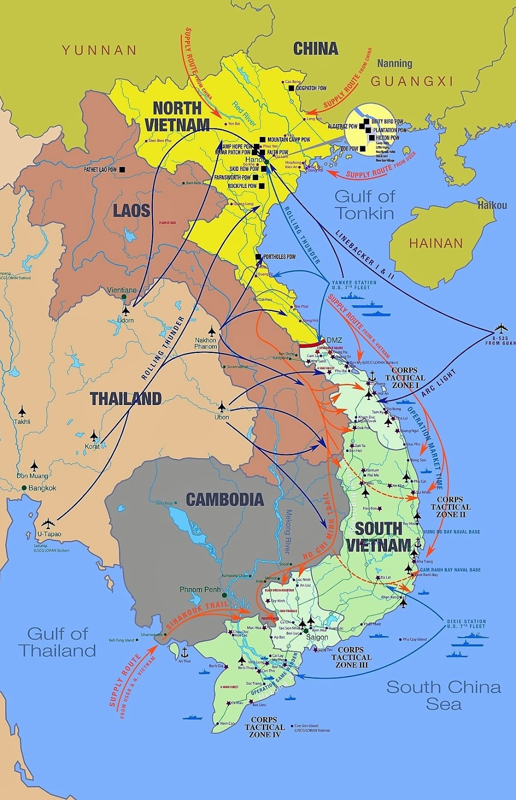 North And South Vietnam War Map