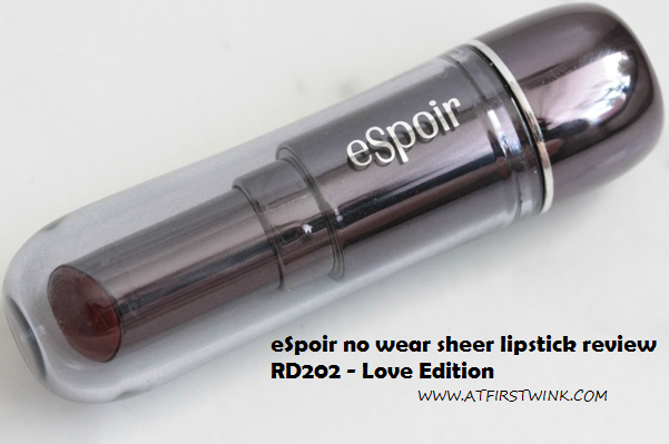 Review: eSpoir no wear sheer lipstick RD202 - Love Edition