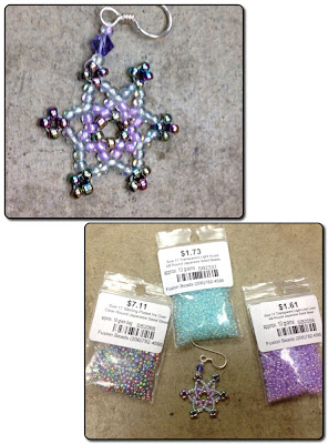 Karen Lusby's snowflake with her bead selections