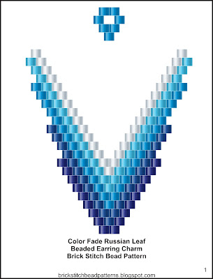 Free brick stitch seed bead earring pattern color chart.