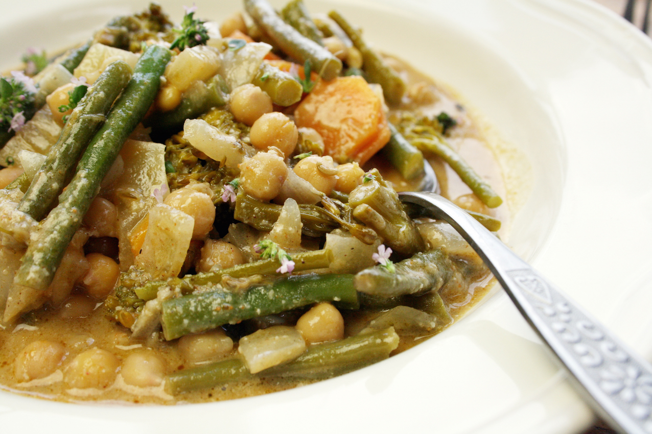 Belleau Kitchen green bean and chickpea coconut curry