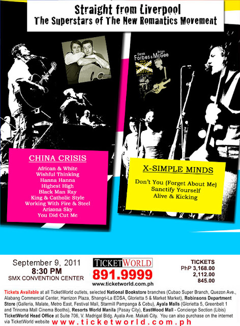 China Crisis, Brian McGee & Derek Forbes LIVE in Manila, picture, image, poster, wallpaper, pic, photo, tickets, ticket details, September 9, 2011 