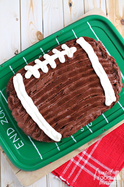 This easy to make & fudgy Chocolate Fudge Football Brownie is the perfect family friendly sweet treat for the big game.