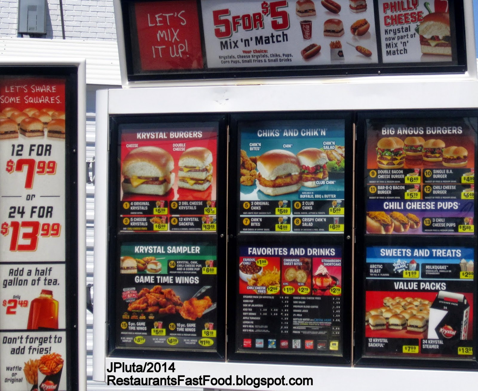 Krystal Burger Menu Fast Food
