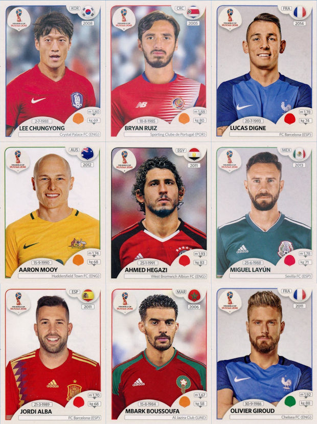 Panini FIFA World Cup Russia 2018 Pick any combo of 10 Stickers For Only 1.99 