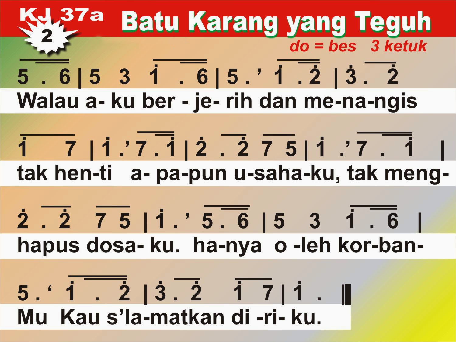 Lagu Gereja Rohani Kristen: Kidung Jemaat. 037. Batu Karang yang Teguh.