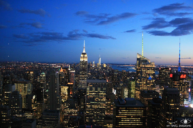 My Travel Background : vue sur l'Empire State Building depuis le Top fo the Rock, New York