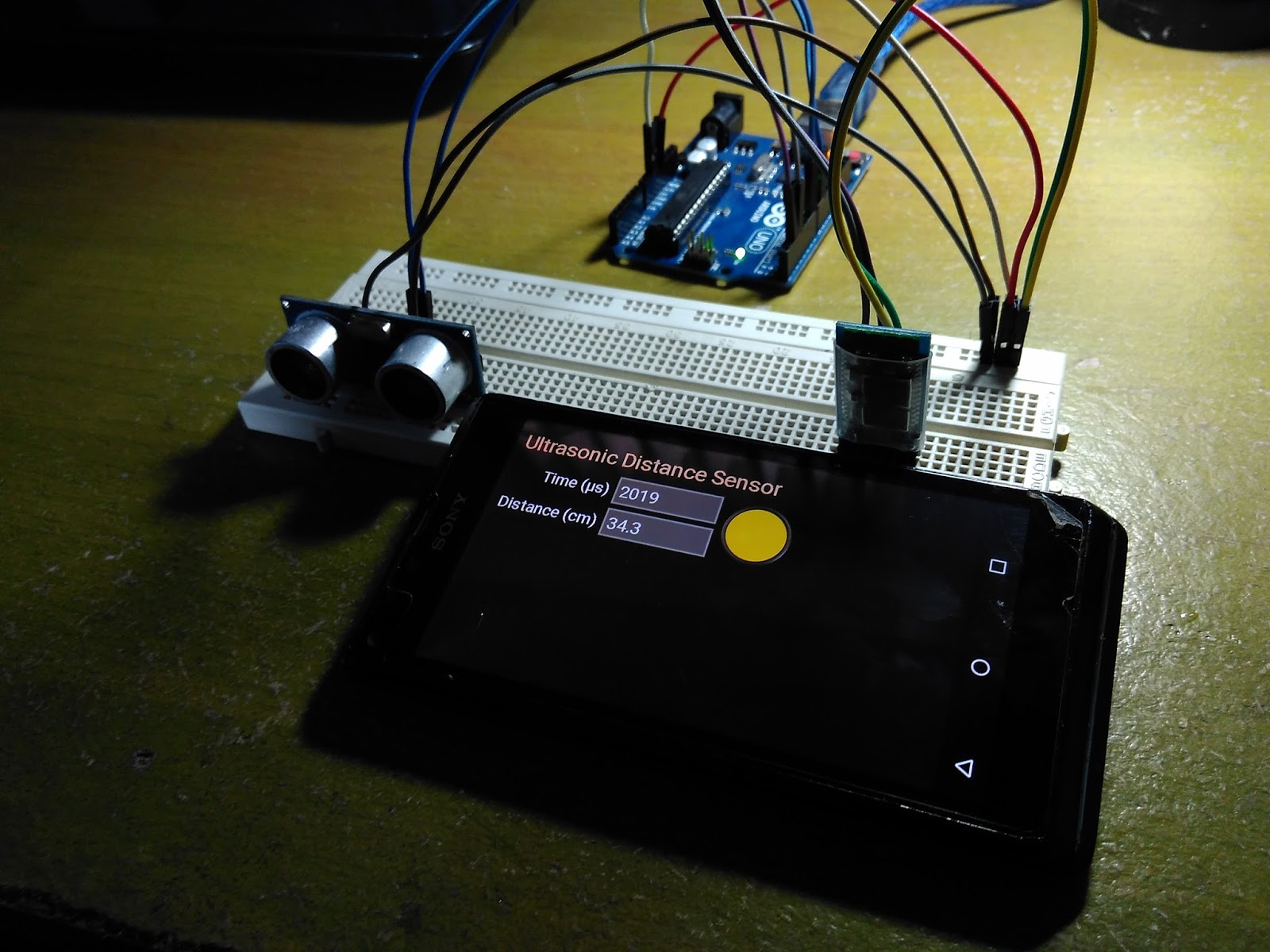 Read Ultrasonic Sensor Value Data using Android Device