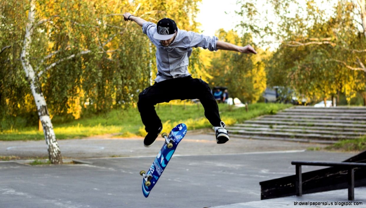 Kick Flip On Skateboard