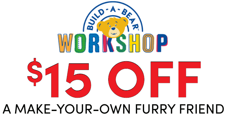 $15 Off Build-A-Bear Coupon! $15 Off A Make Your Own Furry Friend