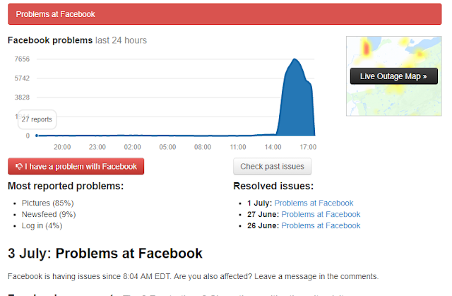 Facebook está com problemas
