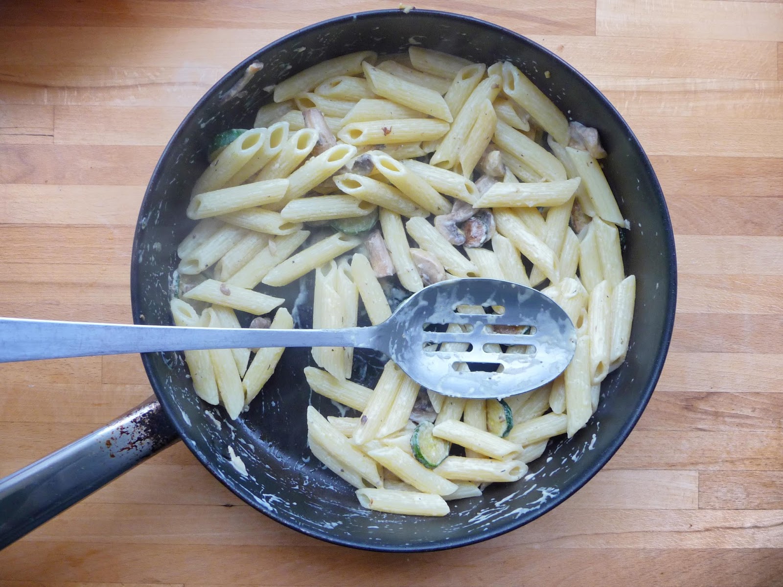 Lancashire Food Courgette and mushroom pasta