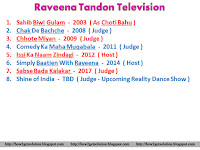 raveena tandon movies list, raveena tandon tv shows sahib biwi gulam, chak de bachche, issi ka naam zindagi, sabse bada kalakar etc. photo