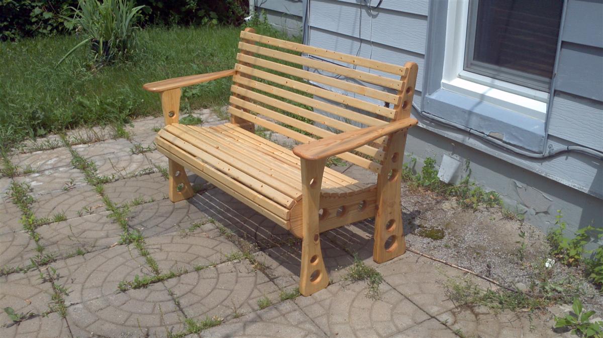 how to make a wooden bench with back