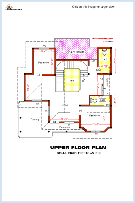 Upper floor plan