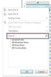 Auto Filter search in excel