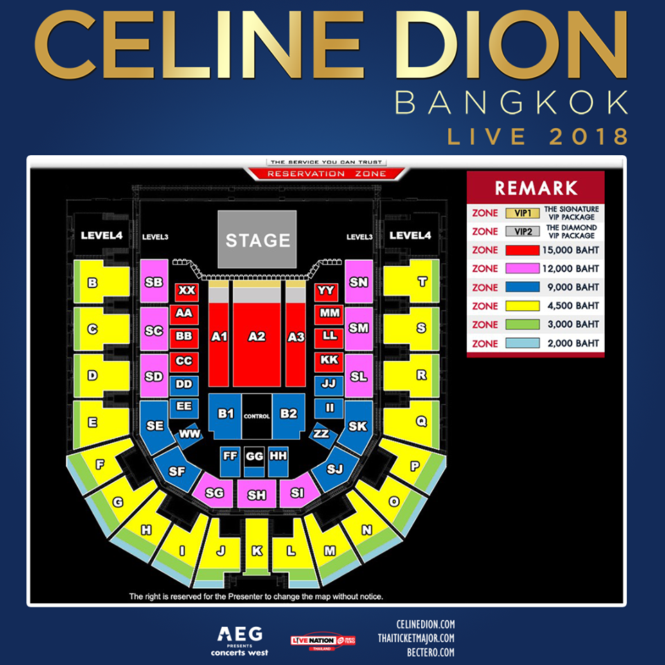 Las Vegas Celine Dion Show Seating Chart