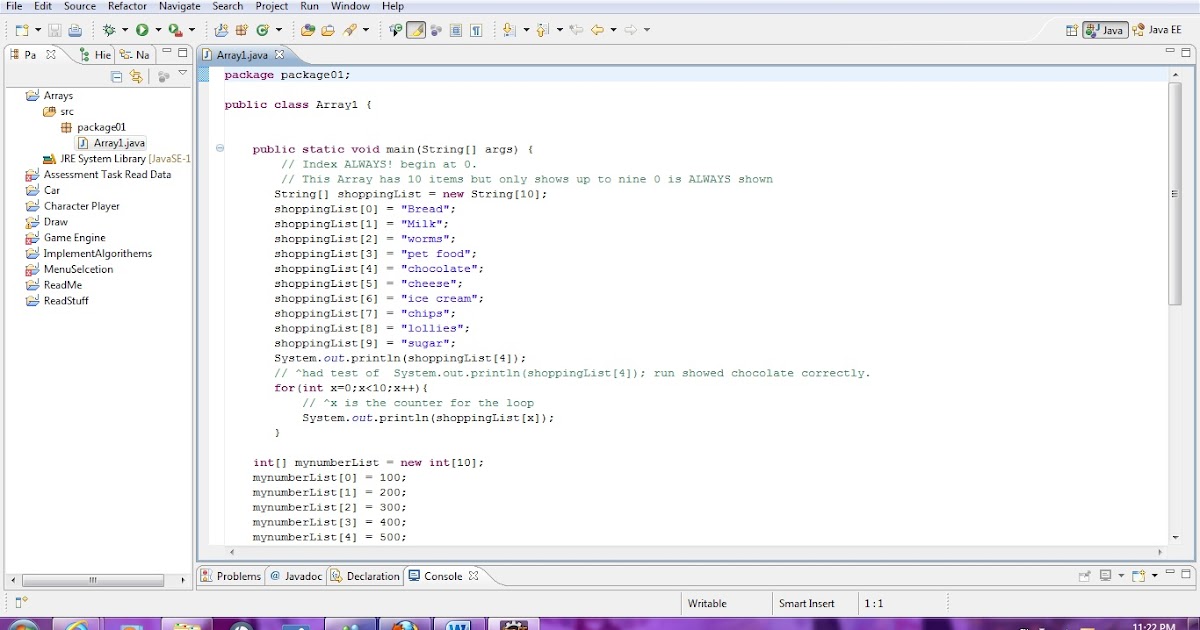 What Is Algorithm?: Eclipse Work 1 Array Example Shopping List