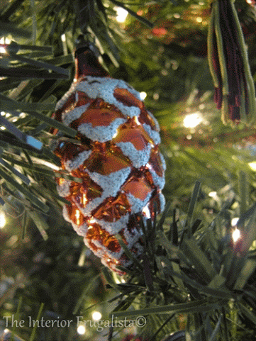 Vintage acorn ornament enhanced with sparkles by Google+