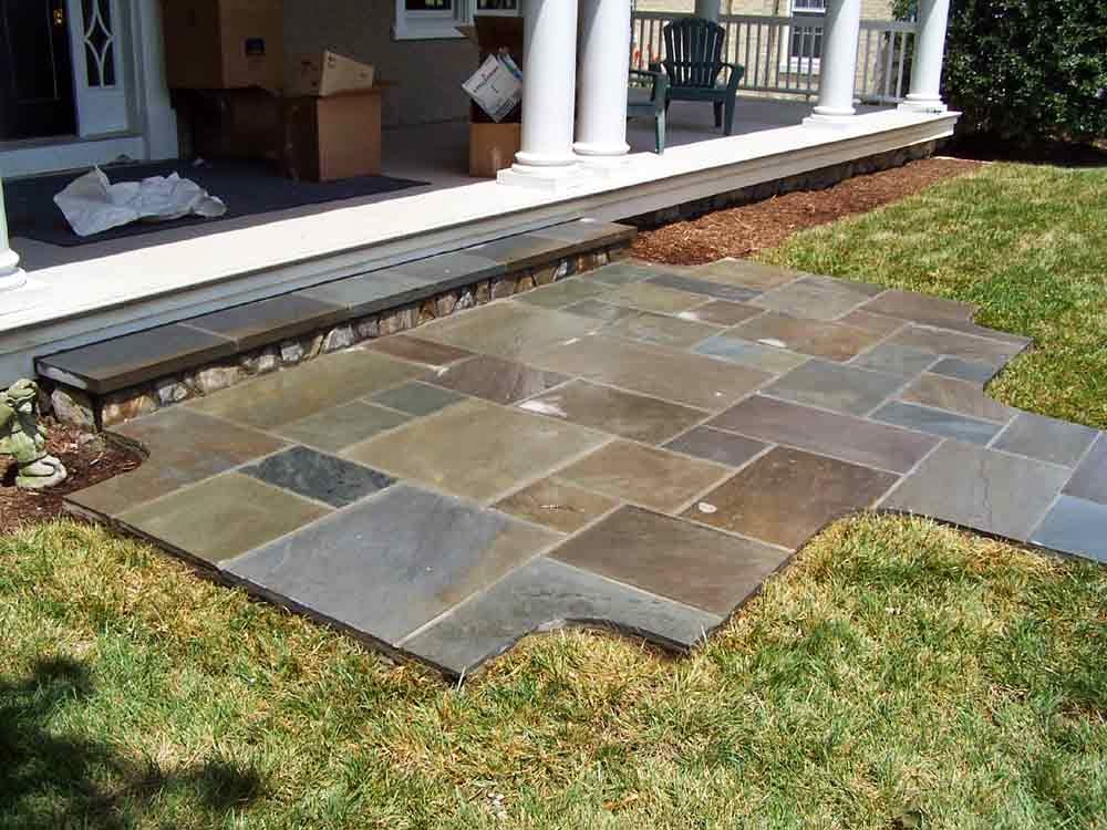 Decor Front Yard Flagstone Walkway Decorating Front Yard