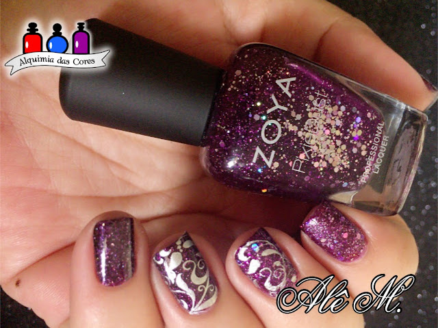 Zoya, Zoya Holiday 2013 Zenith Collection, Zoya Holiday 2014 Wishes Collection, Thea, Payton, magical pixie dust , Moyra Stamping Polish, Silver, HK-09, Alê M., Purple Jelly, scattered holographic effect 