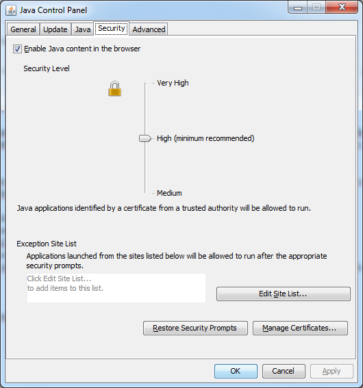 Java Security Setting