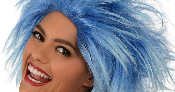Blue Spiky Hair Woman - wide 4
