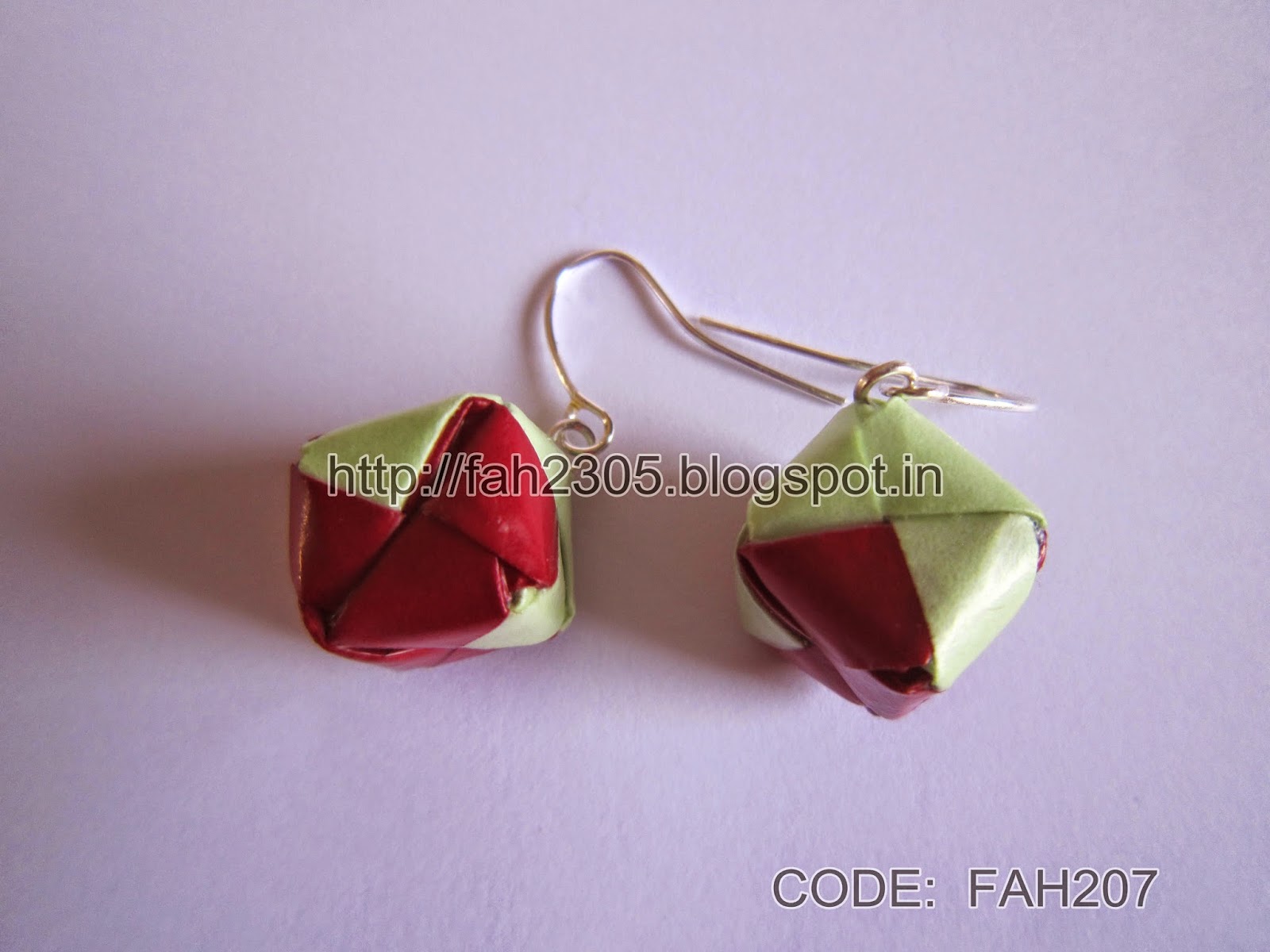 Fah Creations Origami Paper Box Earrings (CODE FAH207)