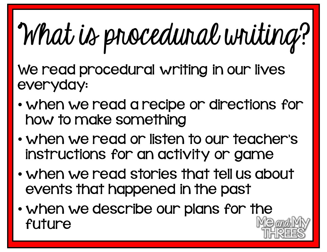 Procedural writing examples picture