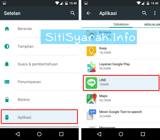 Cara Keluar akun line di Android