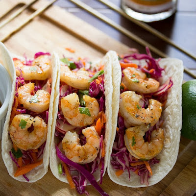 barbecued spicy shrimp tacos