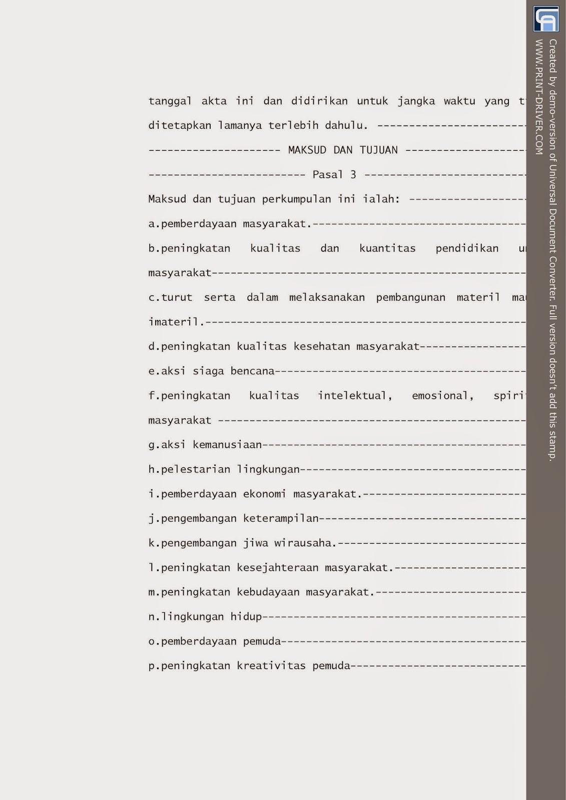 Format Akta Pendirian LSM Notaris &amp; PPAT