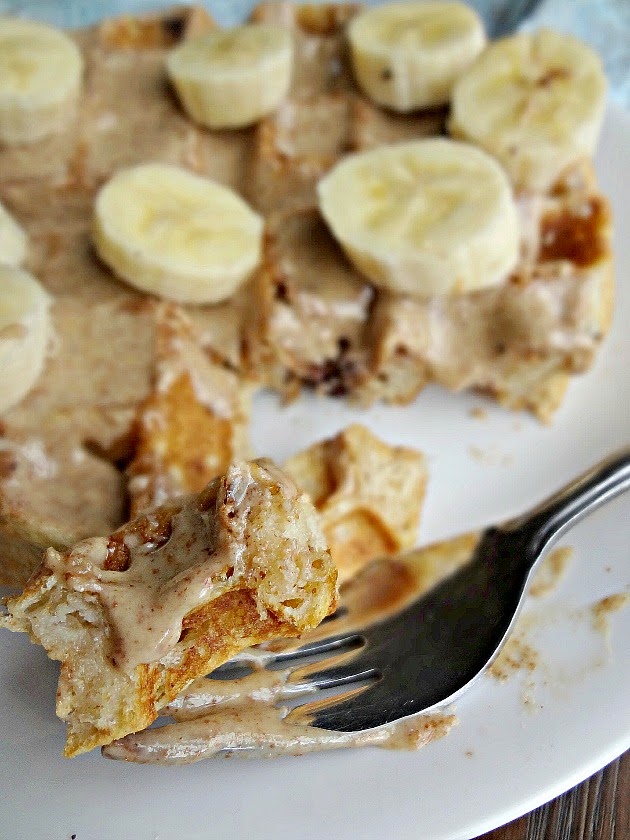 The Cooking Actress Chocolate Chunk Waffles with Banana and Almond Butter