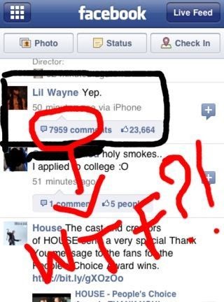 Just For Fun Pic Lil Wayne Facebook Yep Wtf