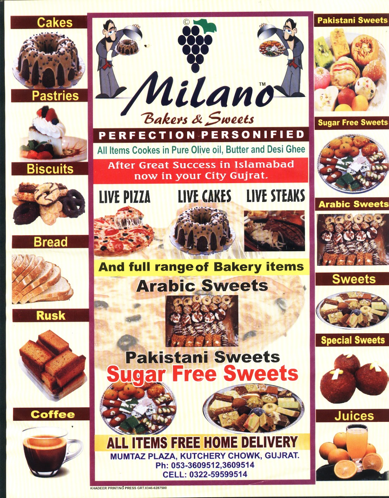 Gujrat Pakistan Milano Bakers & Sweets