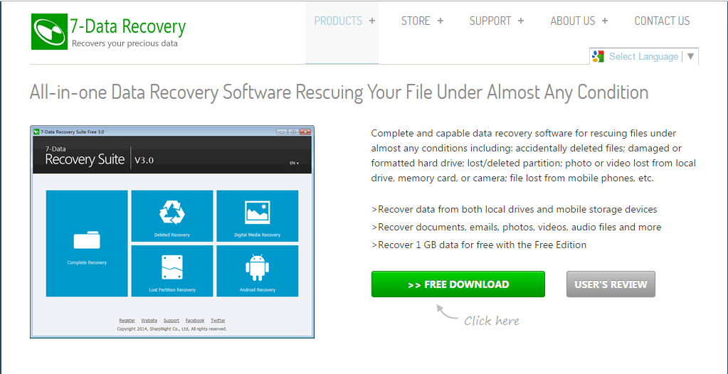 Device recover. Usage Storage Recovery. Website example.