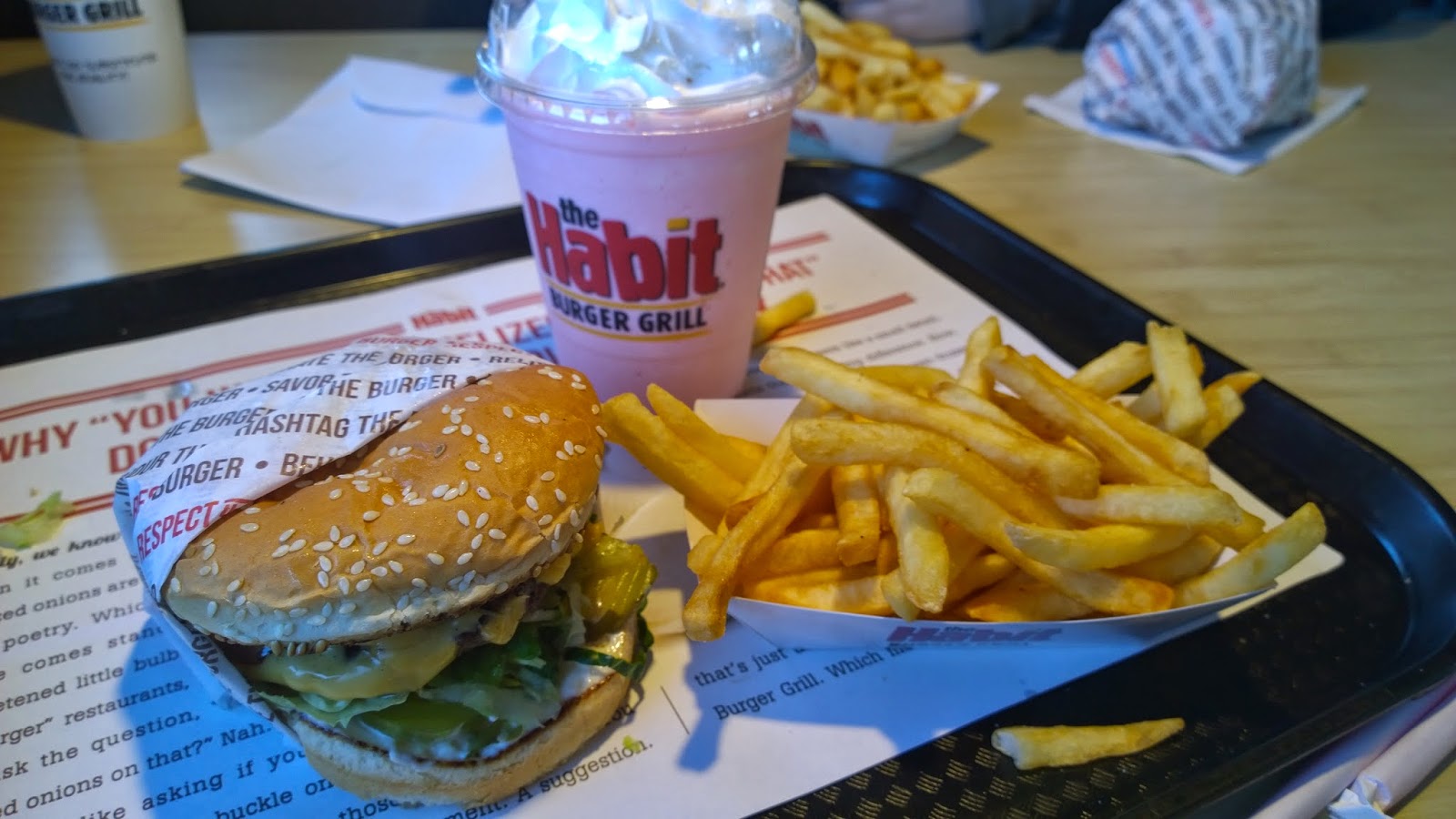 Double Char Fries and Strawberry Shake