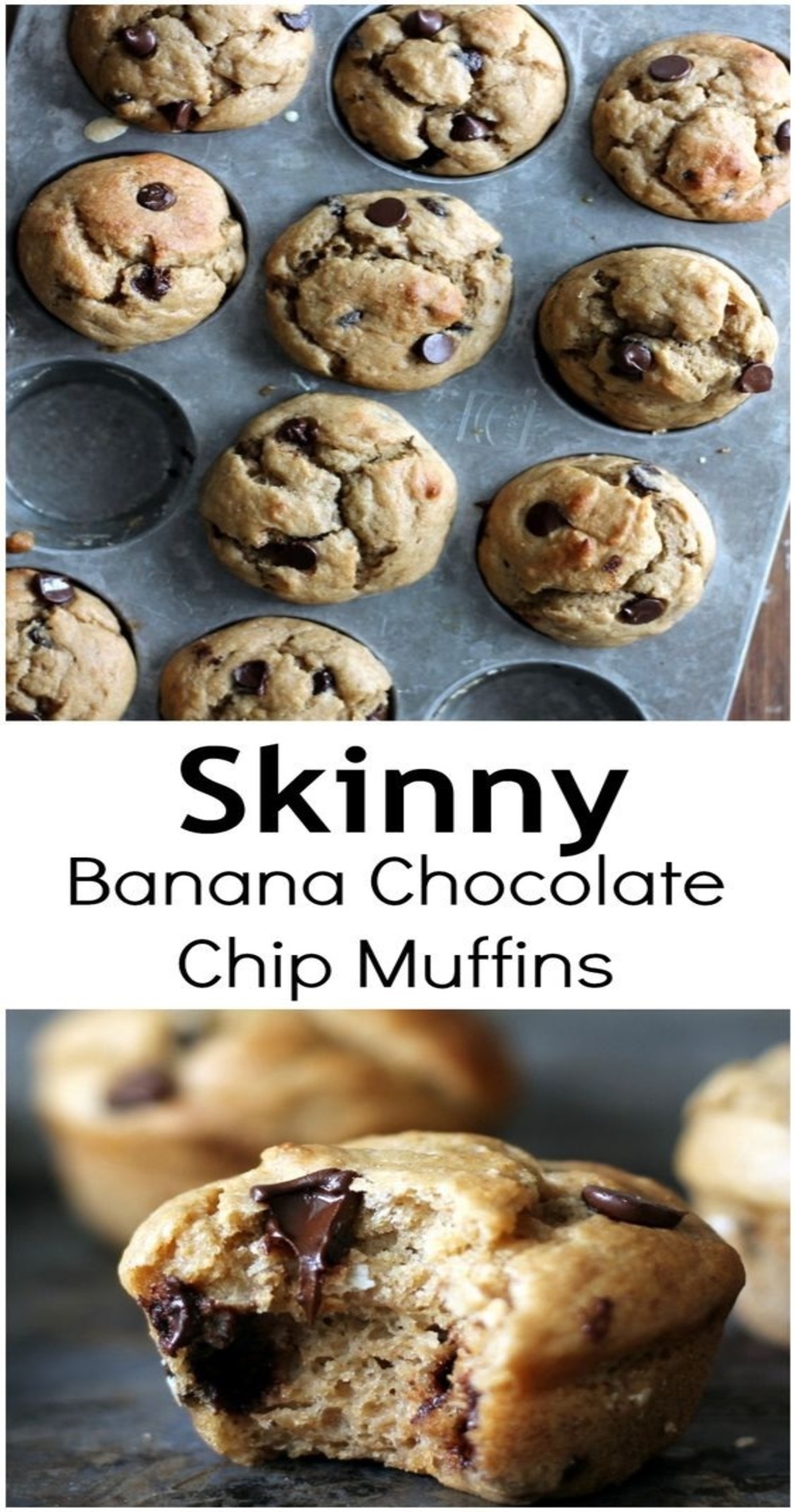30 minute Skinny Banana Chocolate Chip Muffins